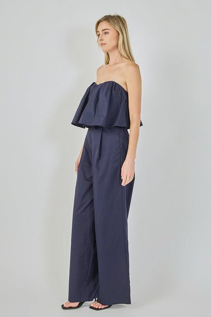 Endless Rose Sale | Strapless Pintuck Detail Jumpsuit