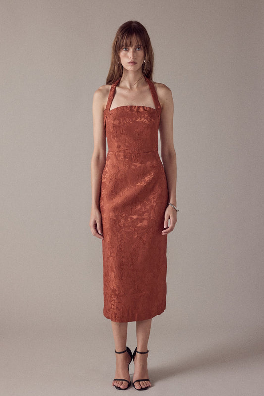 Endless Rose Great Value | Jacquard Halter Column Midi Dress