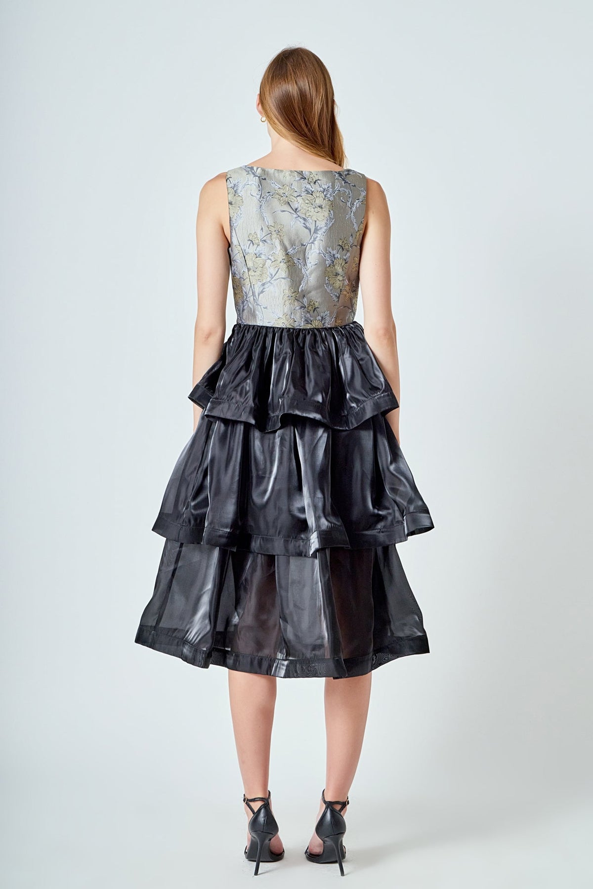 Endless Rose Hot Sale | Floral Jacquard Midi Dress