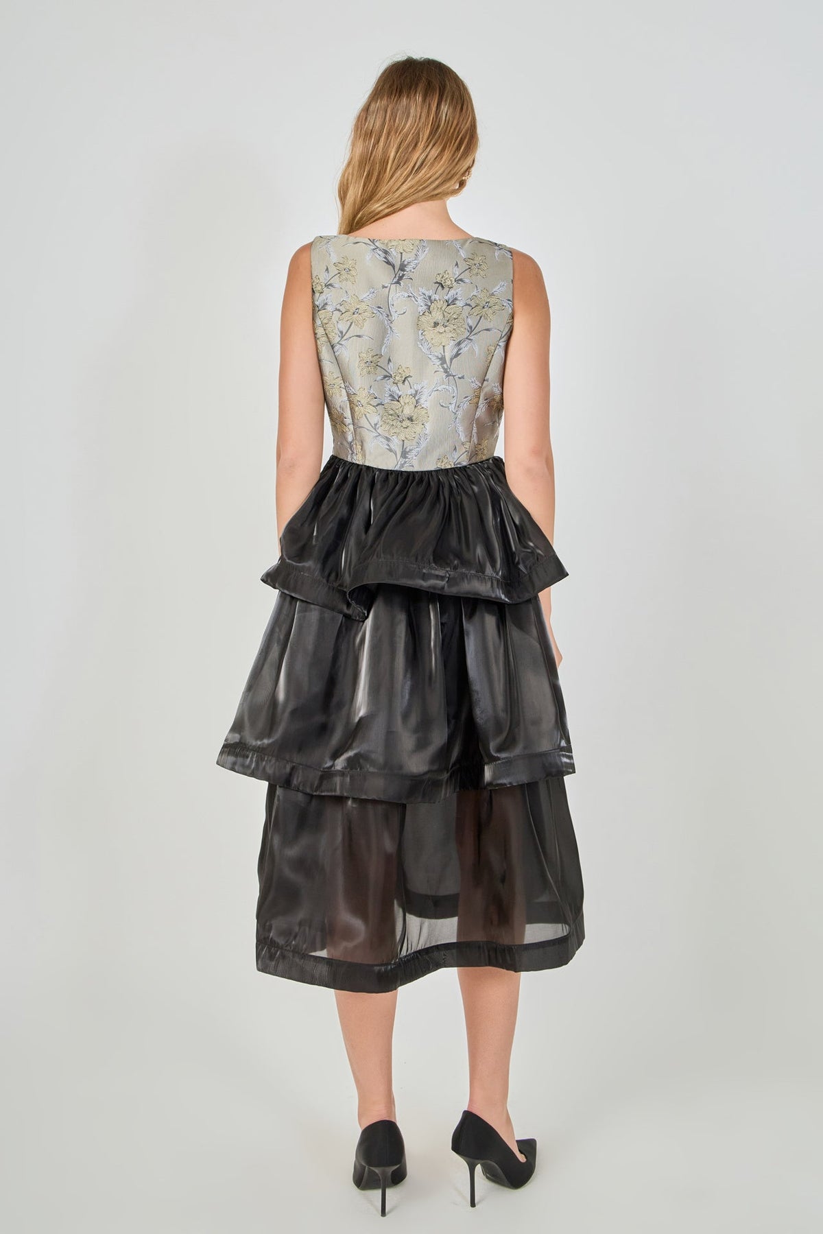 Endless Rose Hot Sale | Floral Jacquard Midi Dress