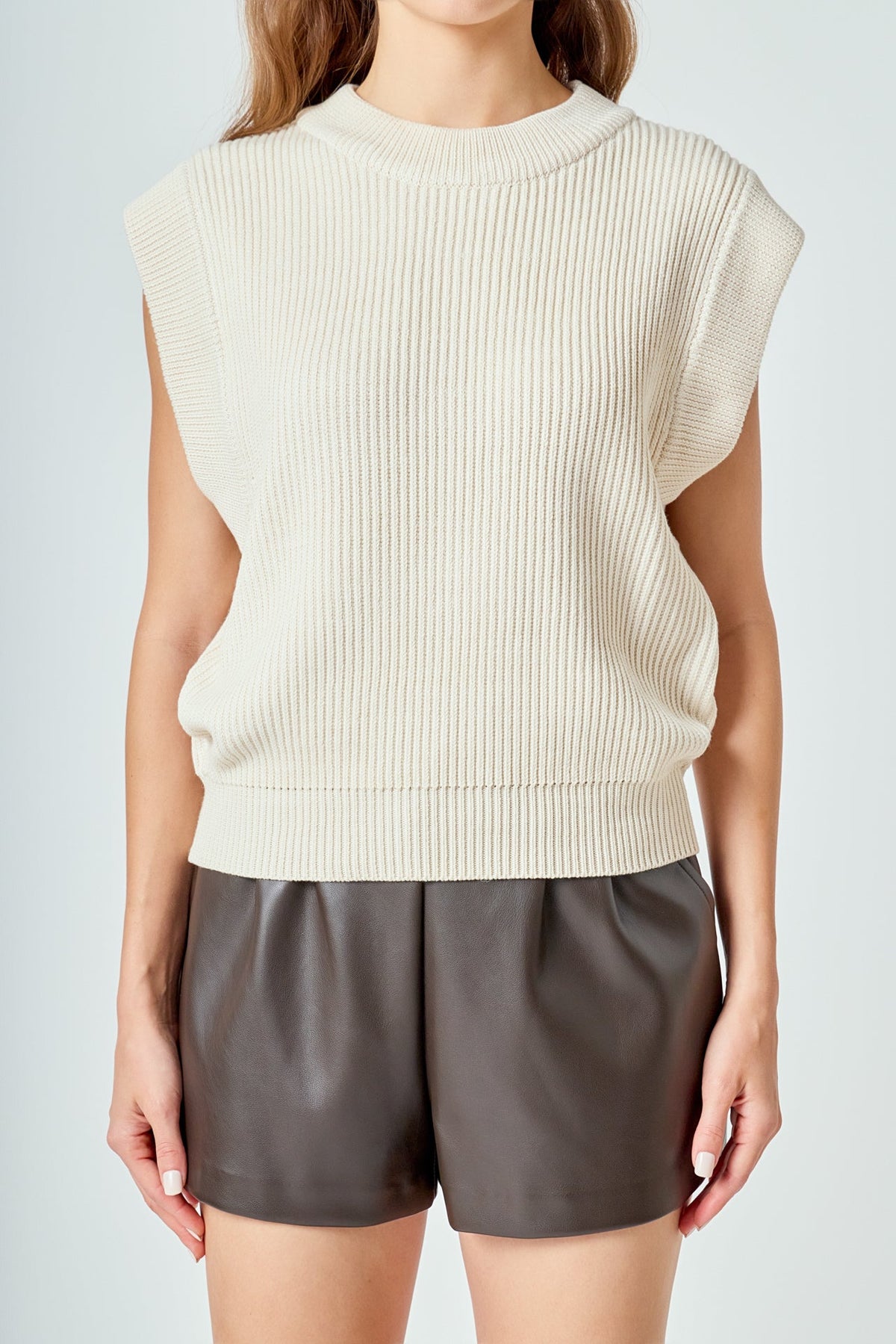 Endless Rose Latest | Sleeveless Round neck Vest Knit Top