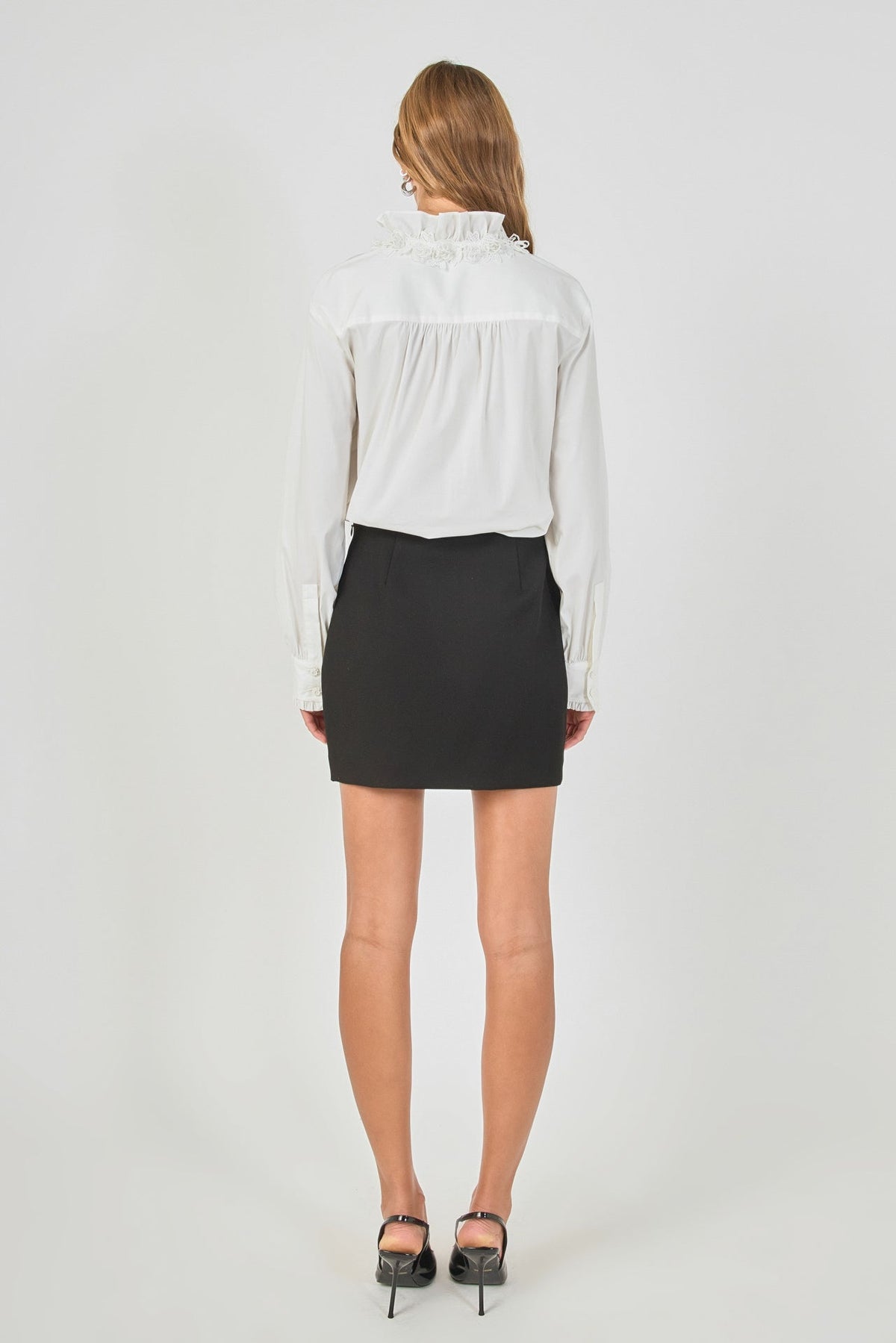 Endless Rose Everyday | Embroidered Ruffle Collar Blouse