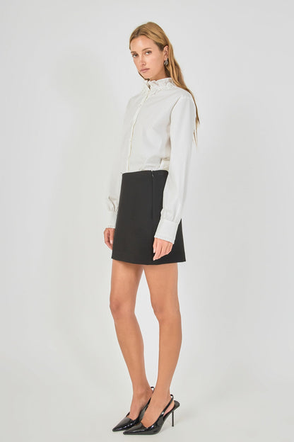 Endless Rose Everyday | Embroidered Ruffle Collar Blouse