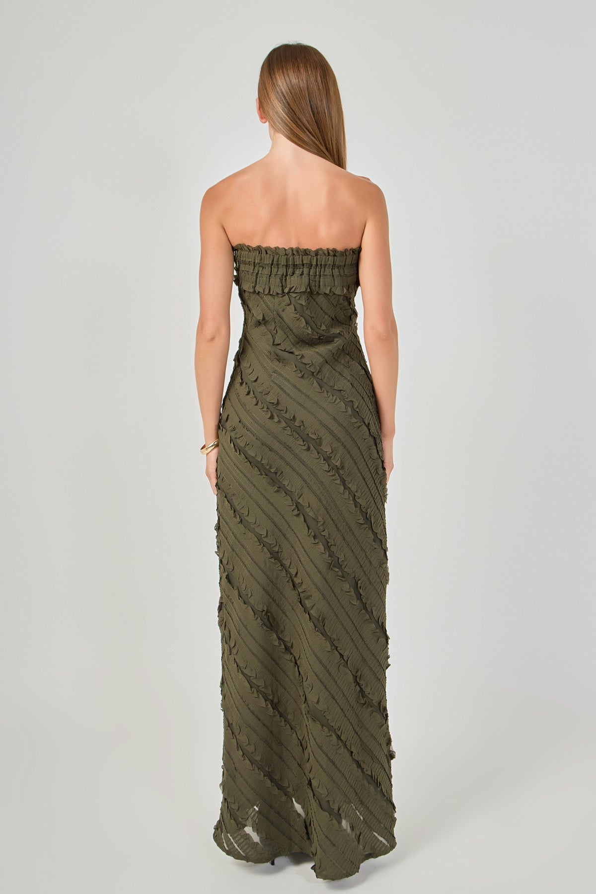 Endless Rose Trusted | Strapless Ruffled Maxi Dress