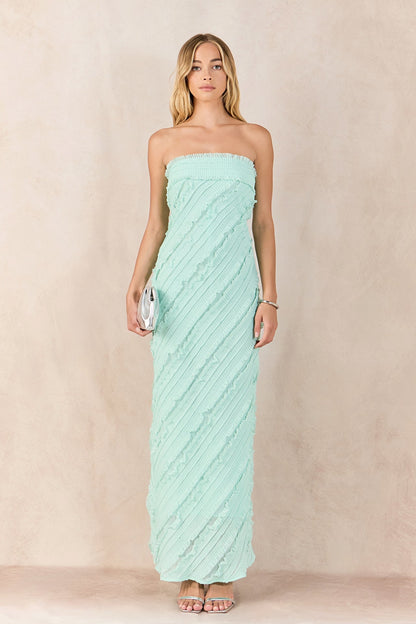 Endless Rose Trusted | Strapless Ruffled Maxi Dress