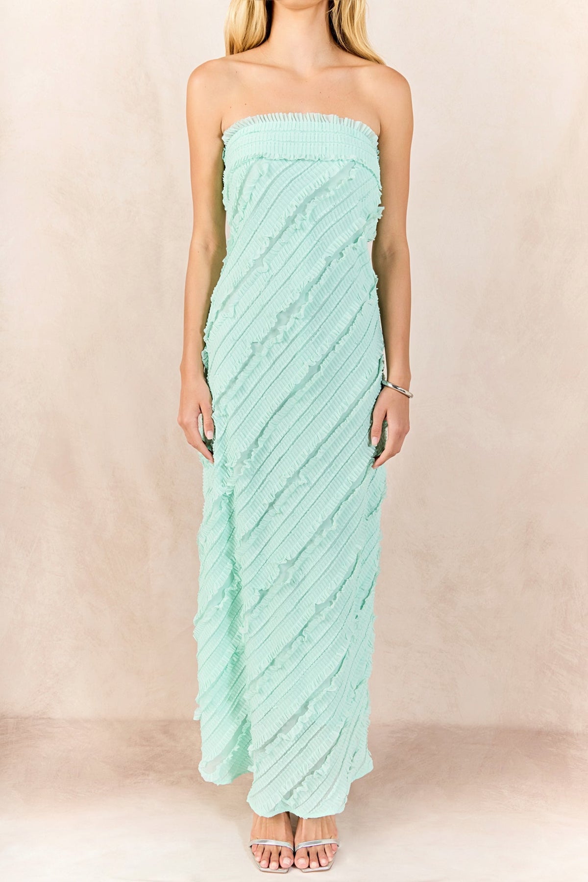 Endless Rose Trusted | Strapless Ruffled Maxi Dress