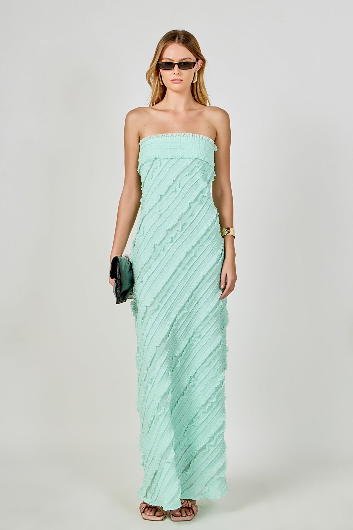 Endless Rose Trusted | Strapless Ruffled Maxi Dress
