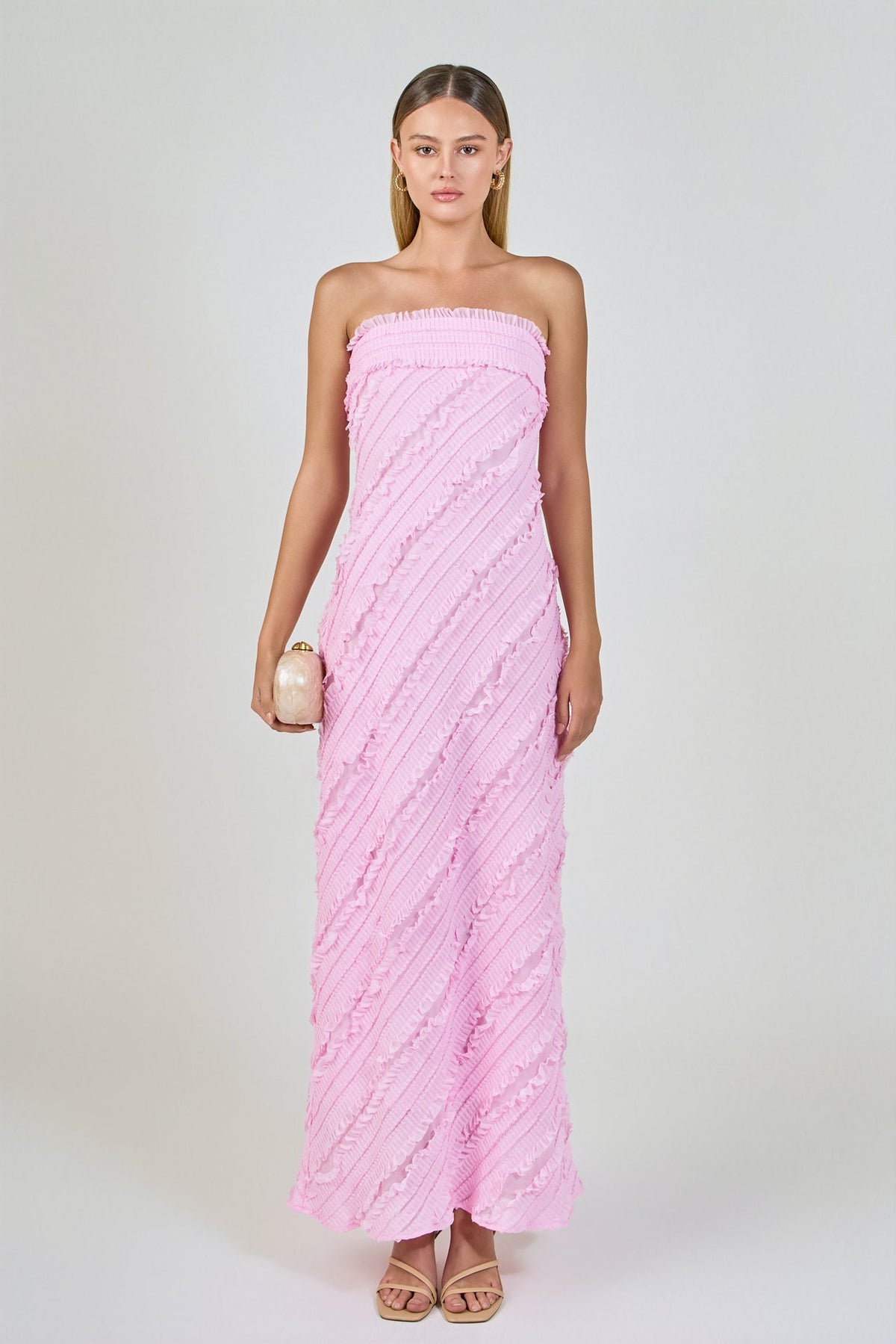 Endless Rose Trusted | Strapless Ruffled Maxi Dress