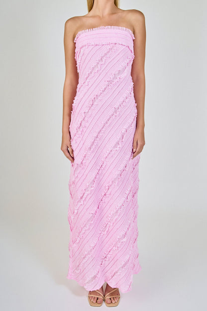 Endless Rose Trusted | Strapless Ruffled Maxi Dress