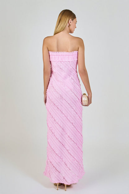 Endless Rose Trusted | Strapless Ruffled Maxi Dress