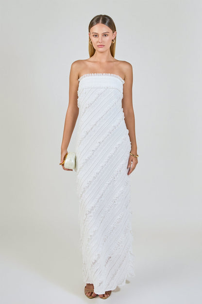Endless Rose Trusted | Strapless Ruffled Maxi Dress