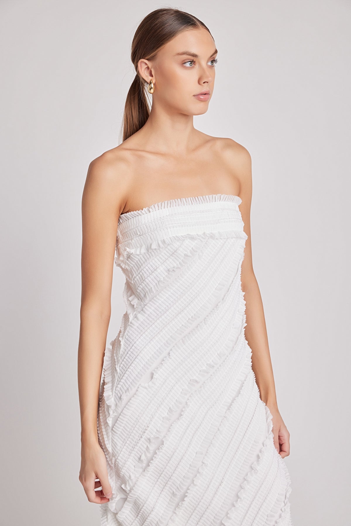 Endless Rose Trusted | Strapless Ruffled Maxi Dress