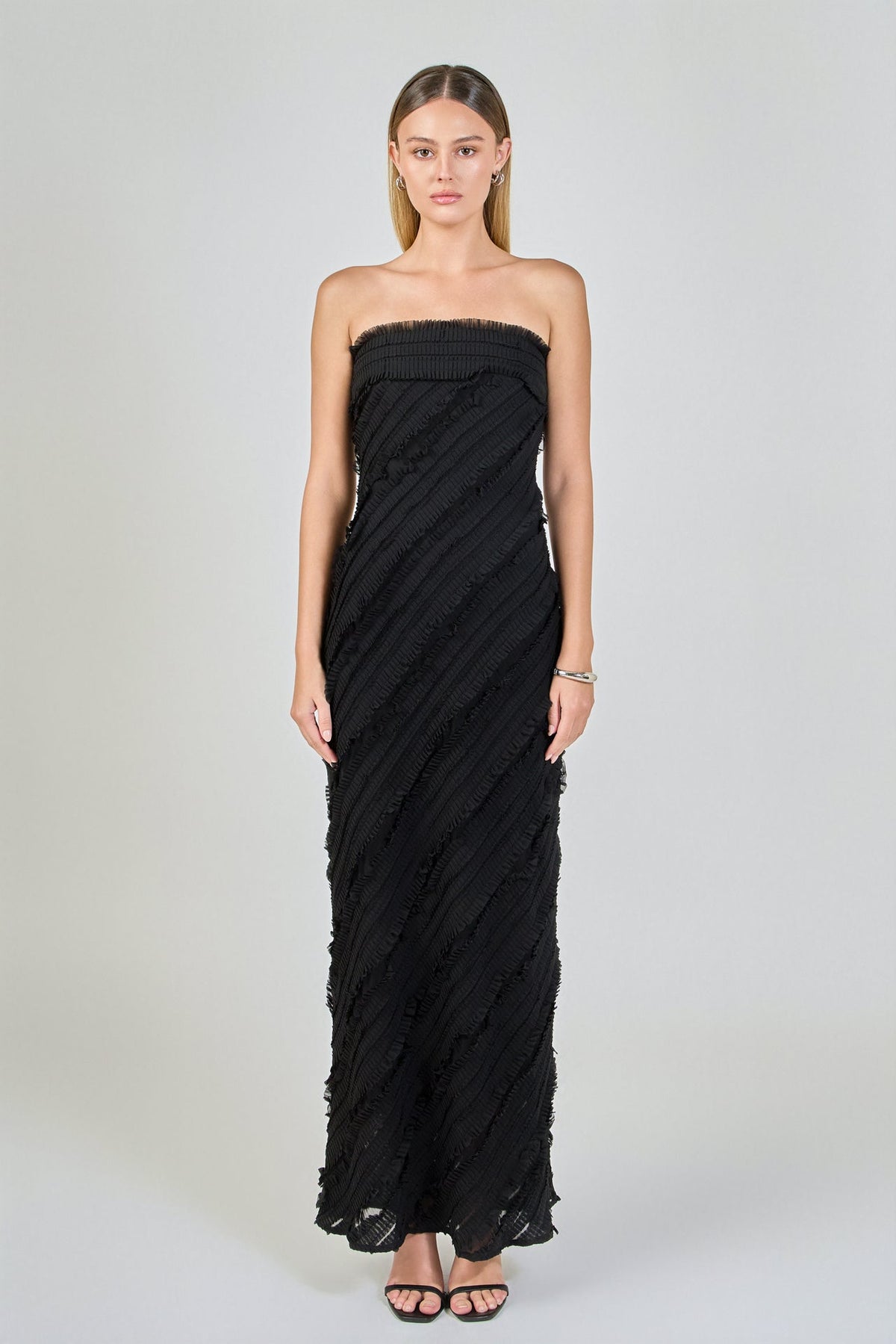 Endless Rose Trusted | Strapless Ruffled Maxi Dress
