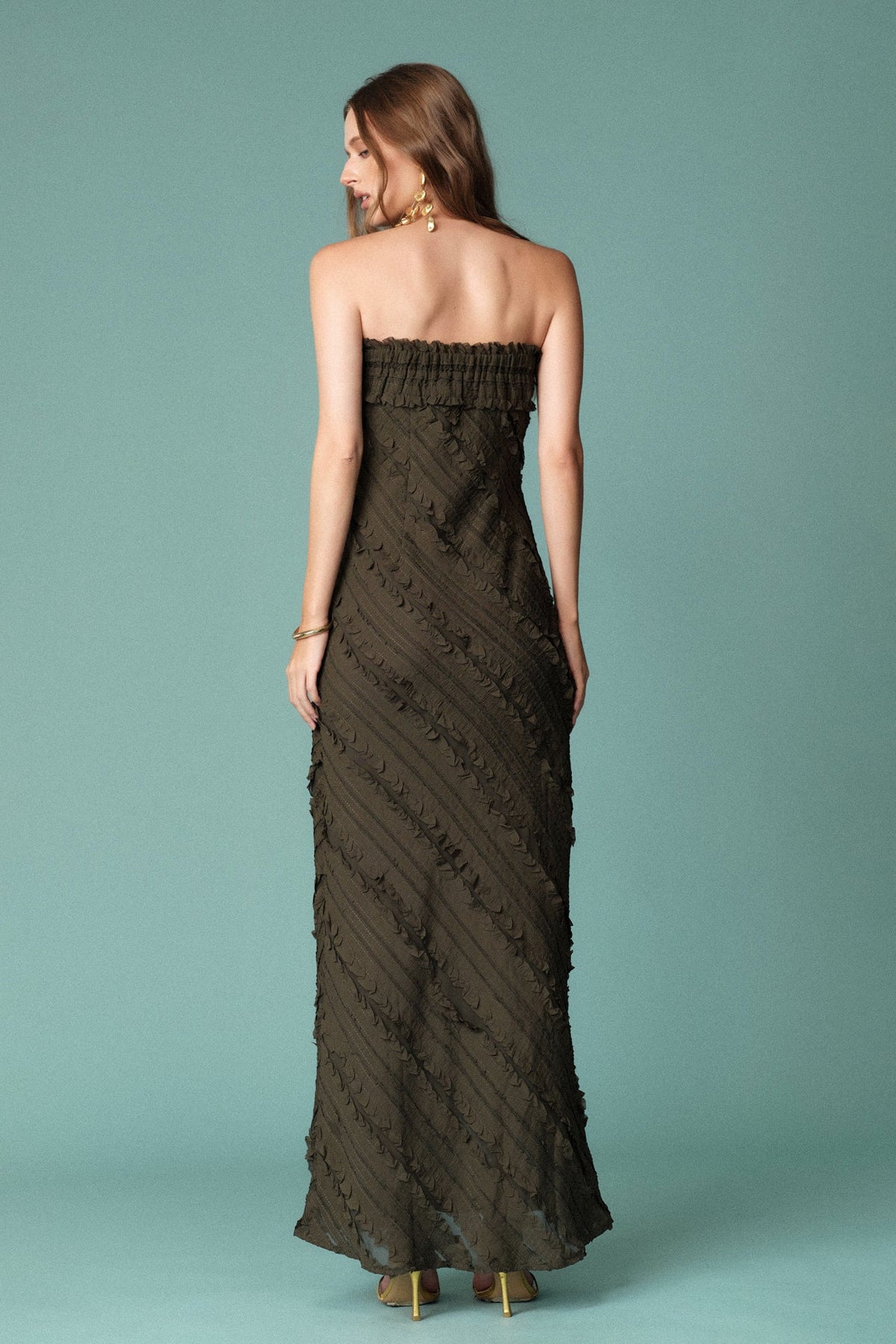 Endless Rose Trusted | Strapless Ruffled Maxi Dress