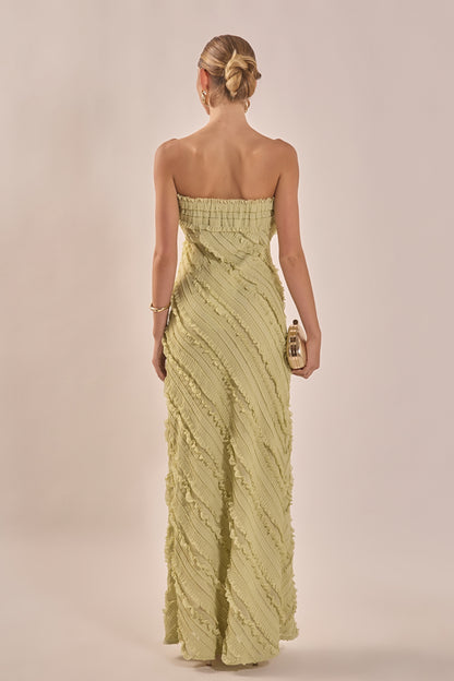 Endless Rose Trusted | Strapless Ruffled Maxi Dress
