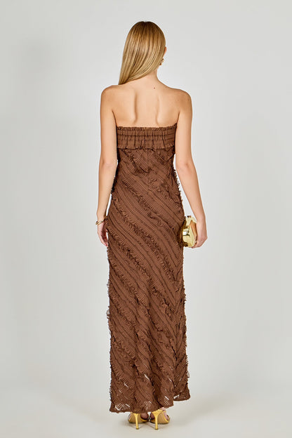 Endless Rose Trusted | Strapless Ruffled Maxi Dress