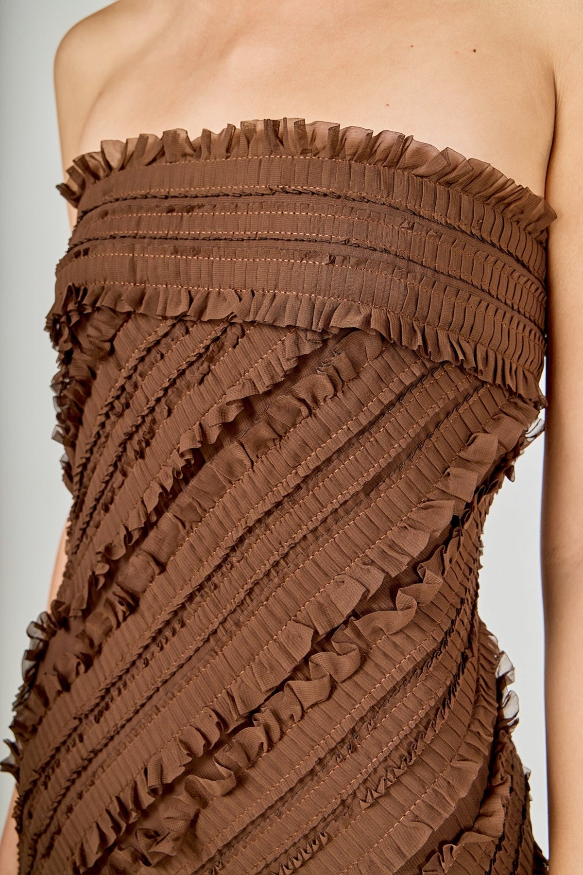 Endless Rose Trusted | Strapless Ruffled Maxi Dress