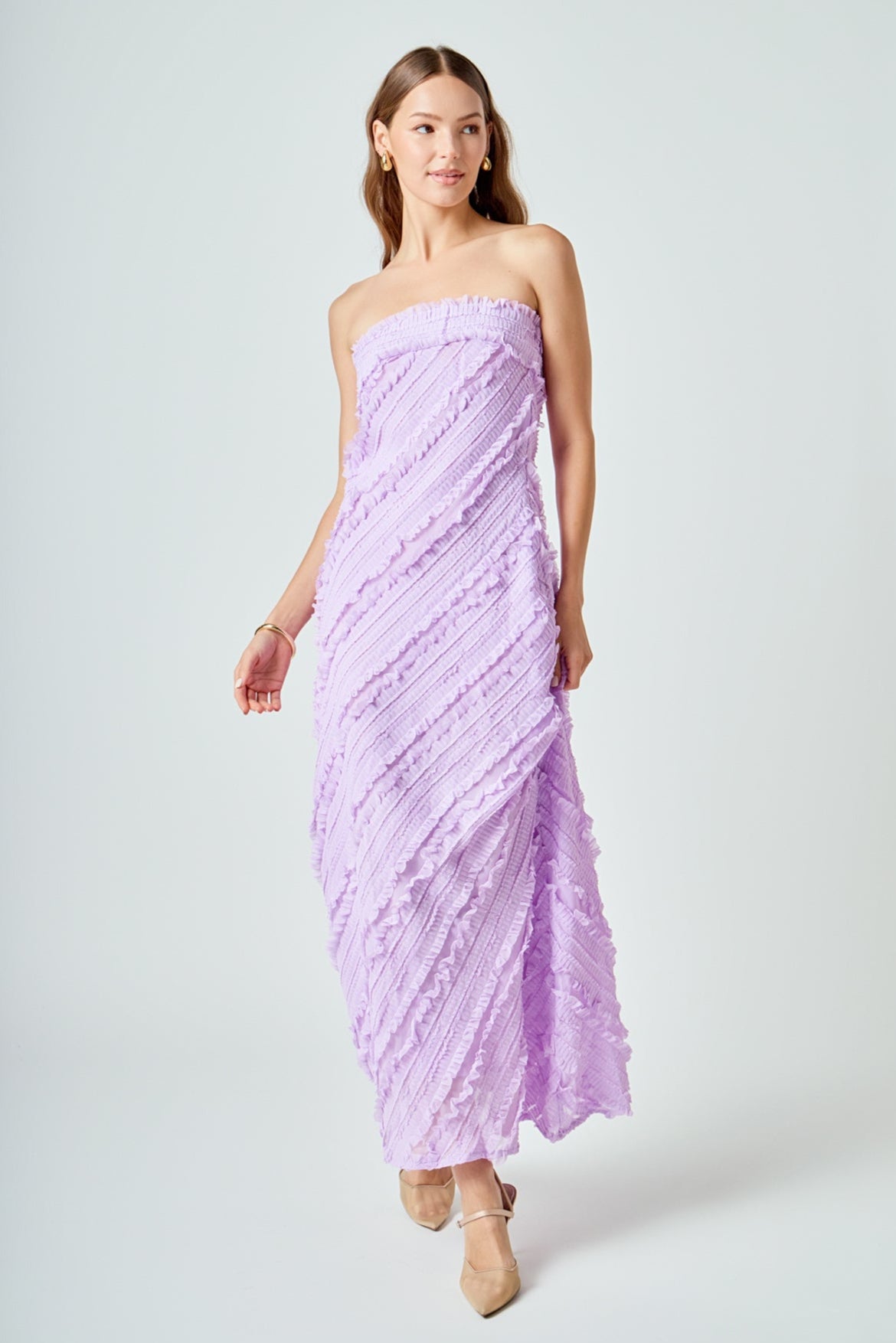 Endless Rose Trusted | Strapless Ruffled Maxi Dress