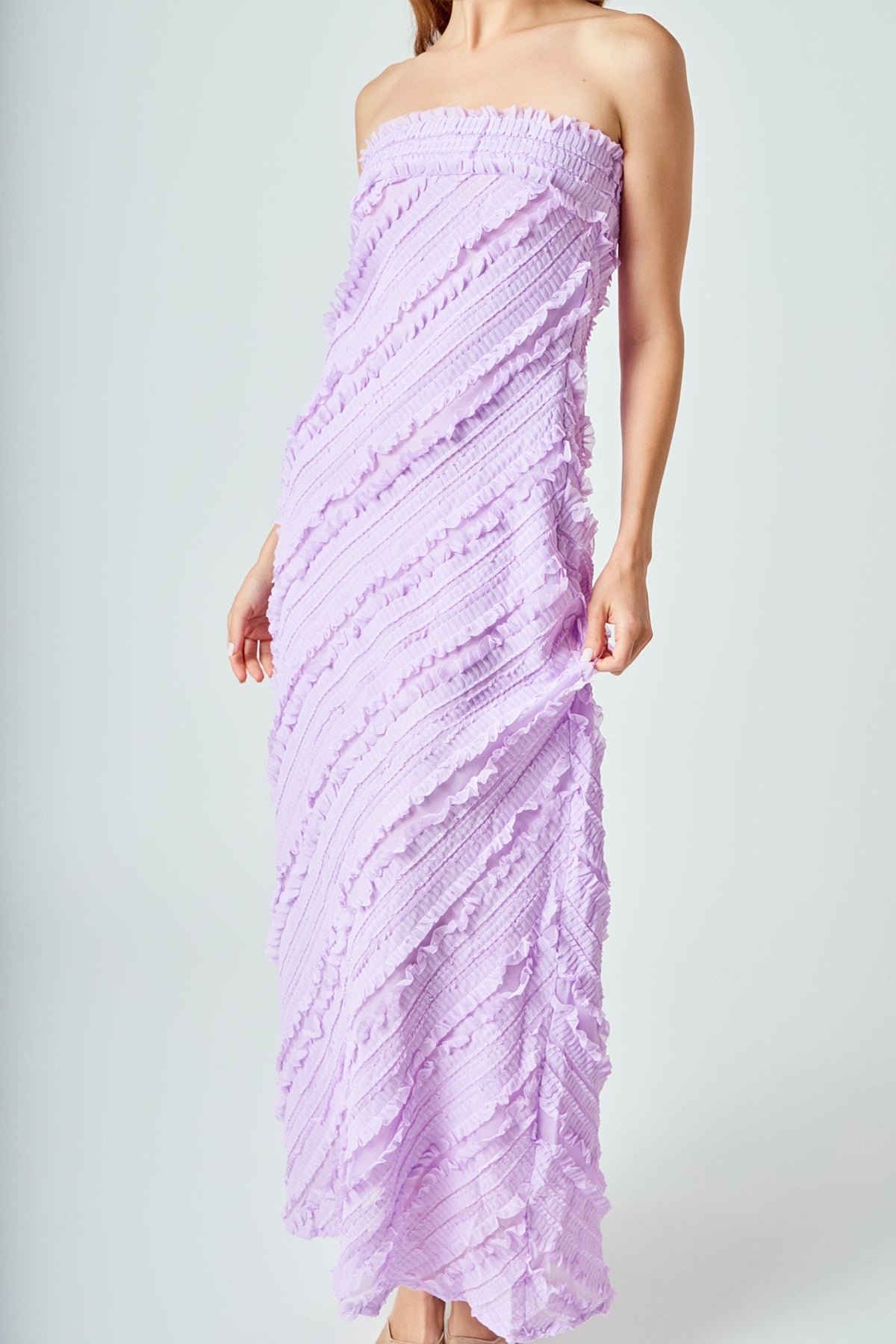 Endless Rose Trusted | Strapless Ruffled Maxi Dress