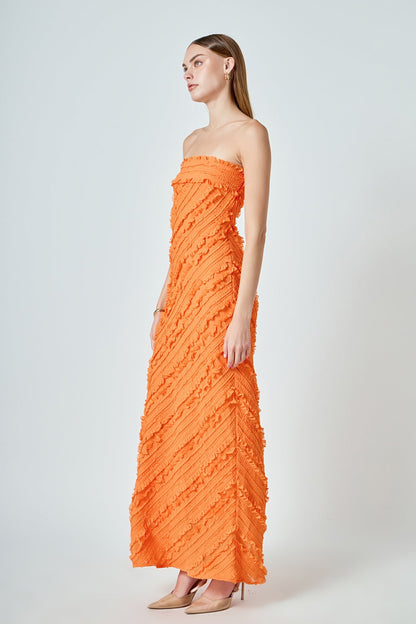 Endless Rose Trusted | Strapless Ruffled Maxi Dress