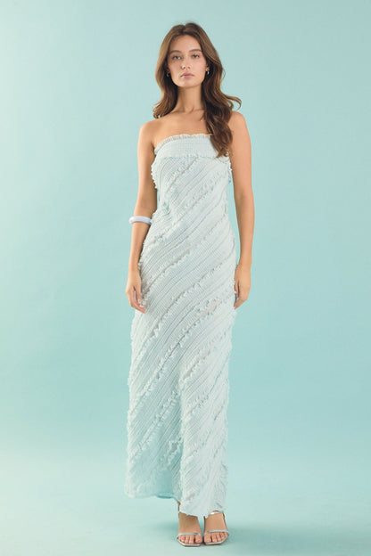 Endless Rose Trusted | Strapless Ruffled Maxi Dress