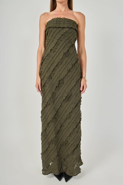 Endless Rose Trusted | Strapless Ruffled Maxi Dress