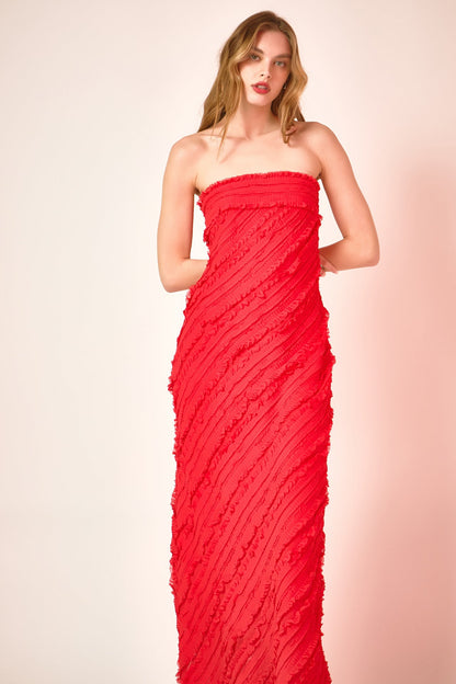 Endless Rose Trusted | Strapless Ruffled Maxi Dress