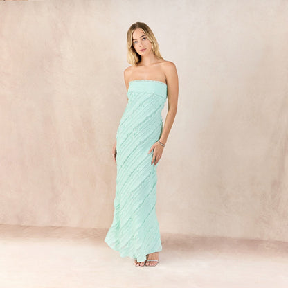 Endless Rose Trusted | Strapless Ruffled Maxi Dress
