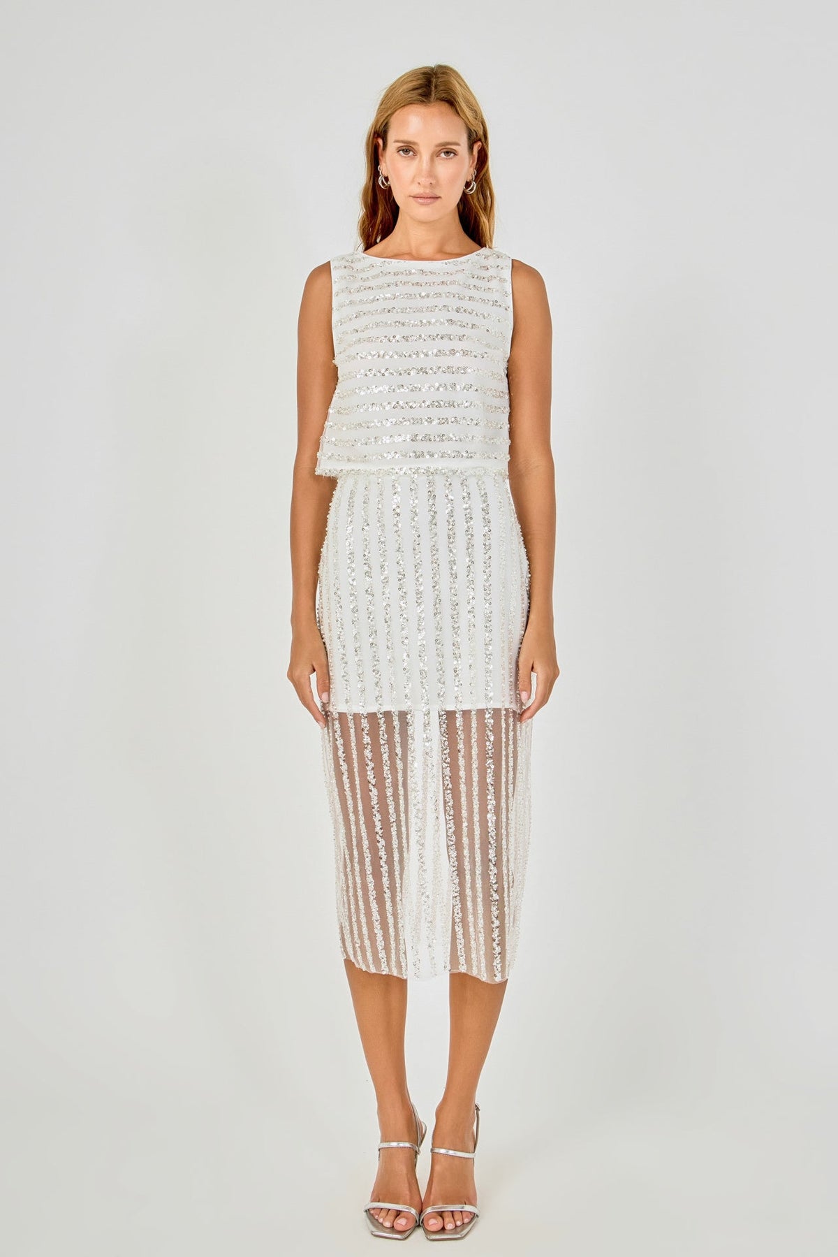 Endless Rose Featured | Sequin Stripe Mesh Crop Top