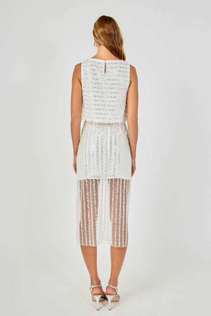Endless Rose Featured | Sequin Stripe Mesh Crop Top