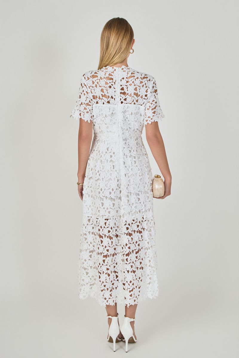 Endless Rose Trusted | All Over Lace Short Sleeves Midi Dress