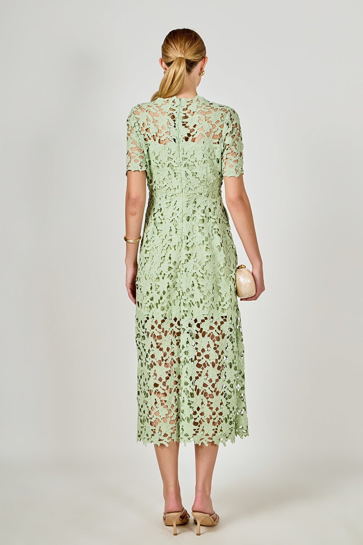 Endless Rose Trusted | All Over Lace Short Sleeves Midi Dress