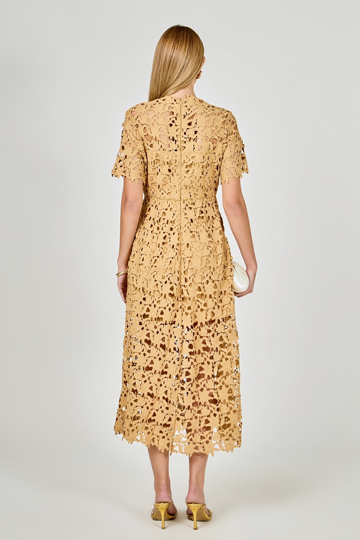 Endless Rose Trusted | All Over Lace Short Sleeves Midi Dress