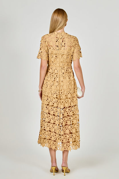Endless Rose Trusted | All Over Lace Short Sleeves Midi Dress