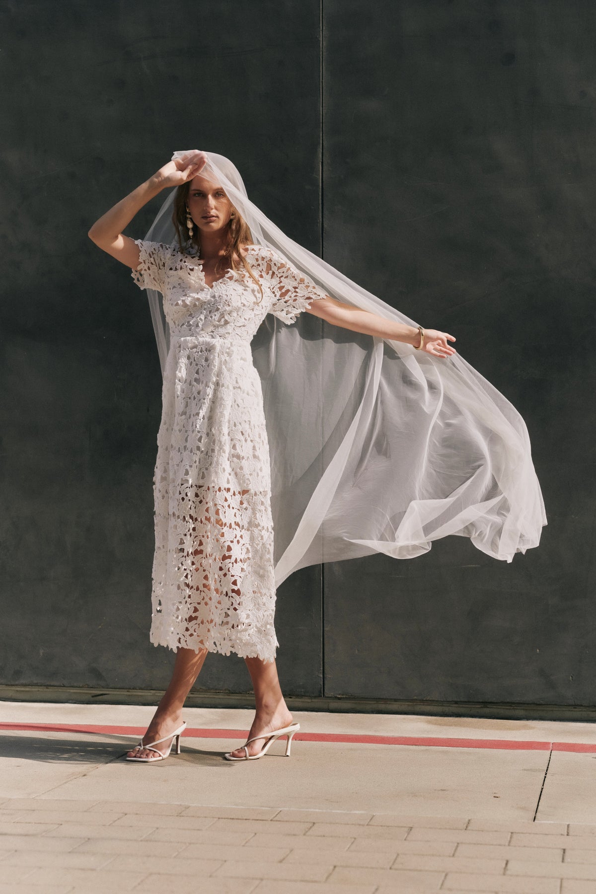 Endless Rose Trusted | All Over Lace Short Sleeves Midi Dress