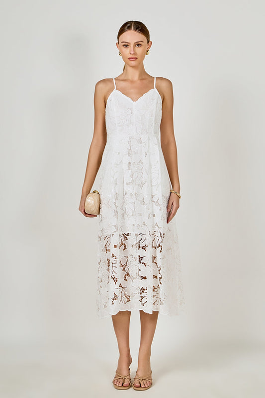 Endless Rose Premium | Sequined Lace Midi Dress