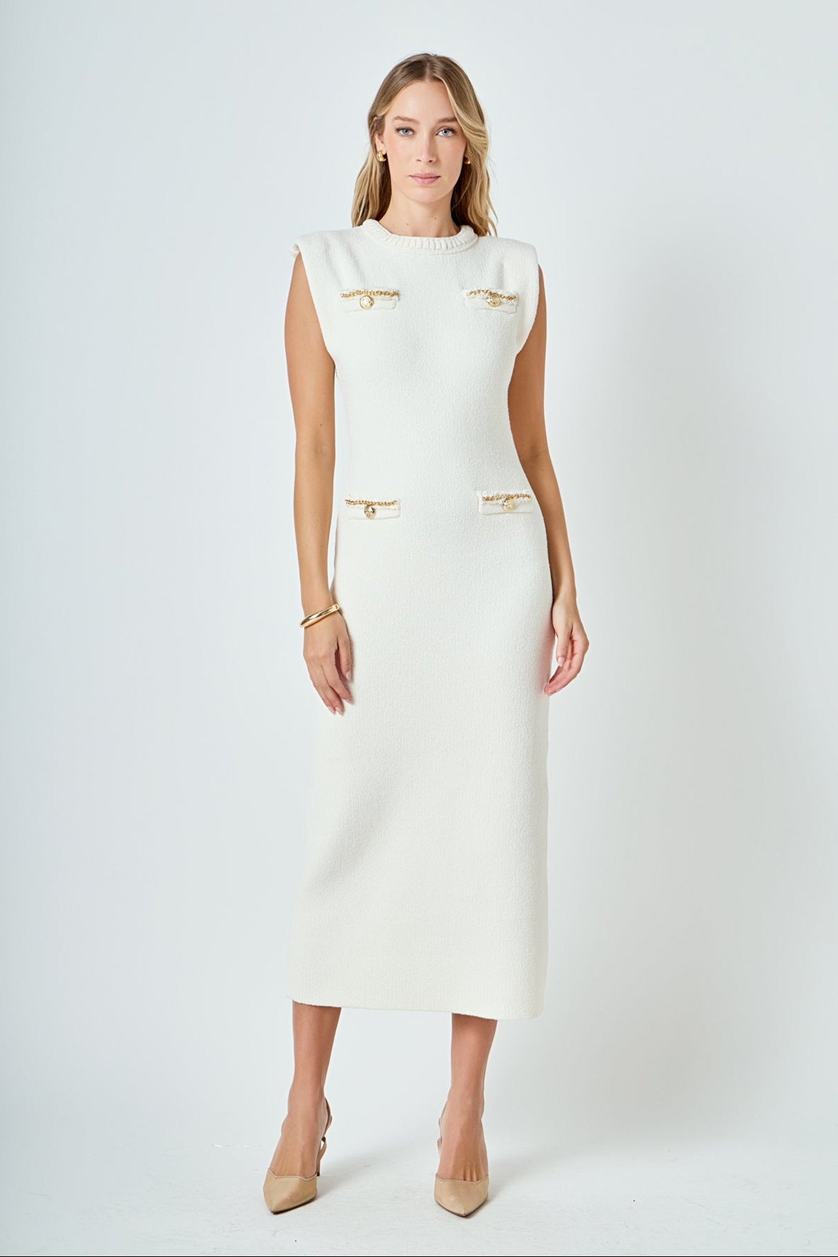 Endless Rose Essential | Knit Padded Maxi Dress