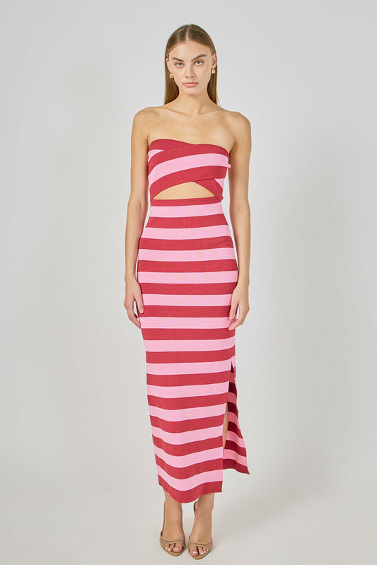 Endless Rose Special Offer | Danielle Striped Cutout Maxi Dress