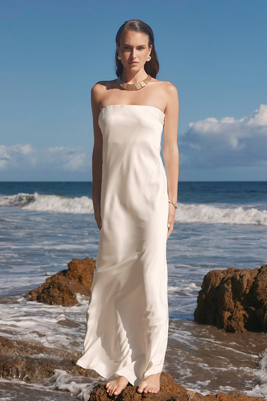 Endless Rose Customer Favorite | Strapless Satin Maxi Dress