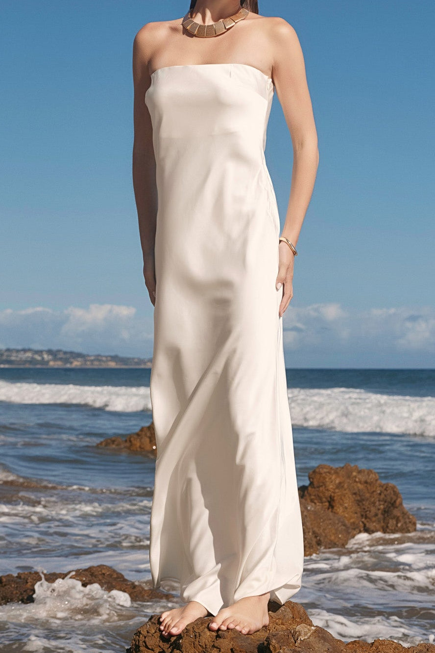 Endless Rose Customer Favorite | Strapless Satin Maxi Dress