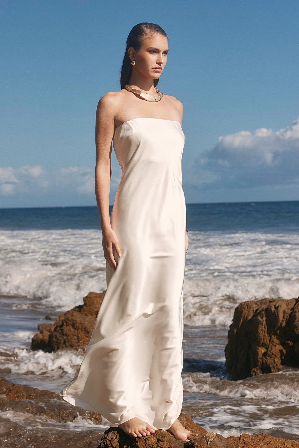 Endless Rose Customer Favorite | Strapless Satin Maxi Dress