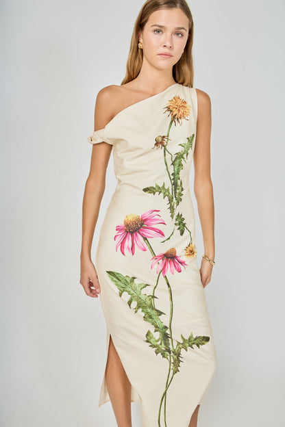 Endless Rose Value | One Shoulder Flower Detail Maxi Dress