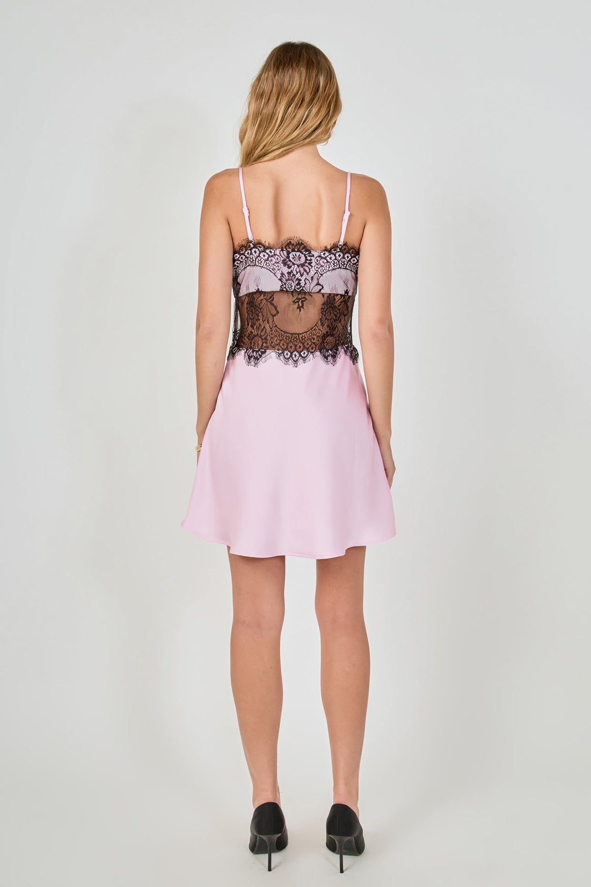 Endless Rose Everyday | Lace-Bodice Satin Slip Mini Dress