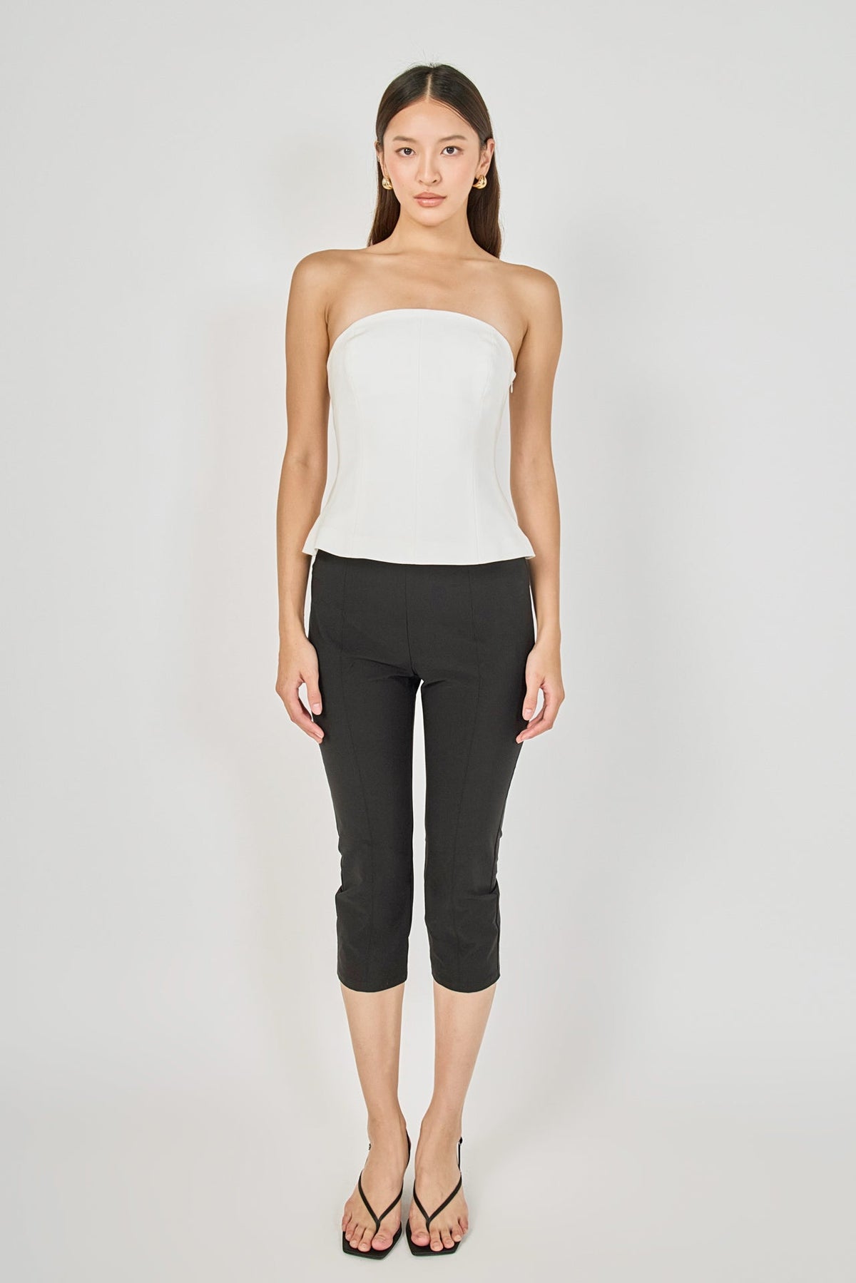 Endless Rose Customer Favorite | Strapless Paneled Peplum Top