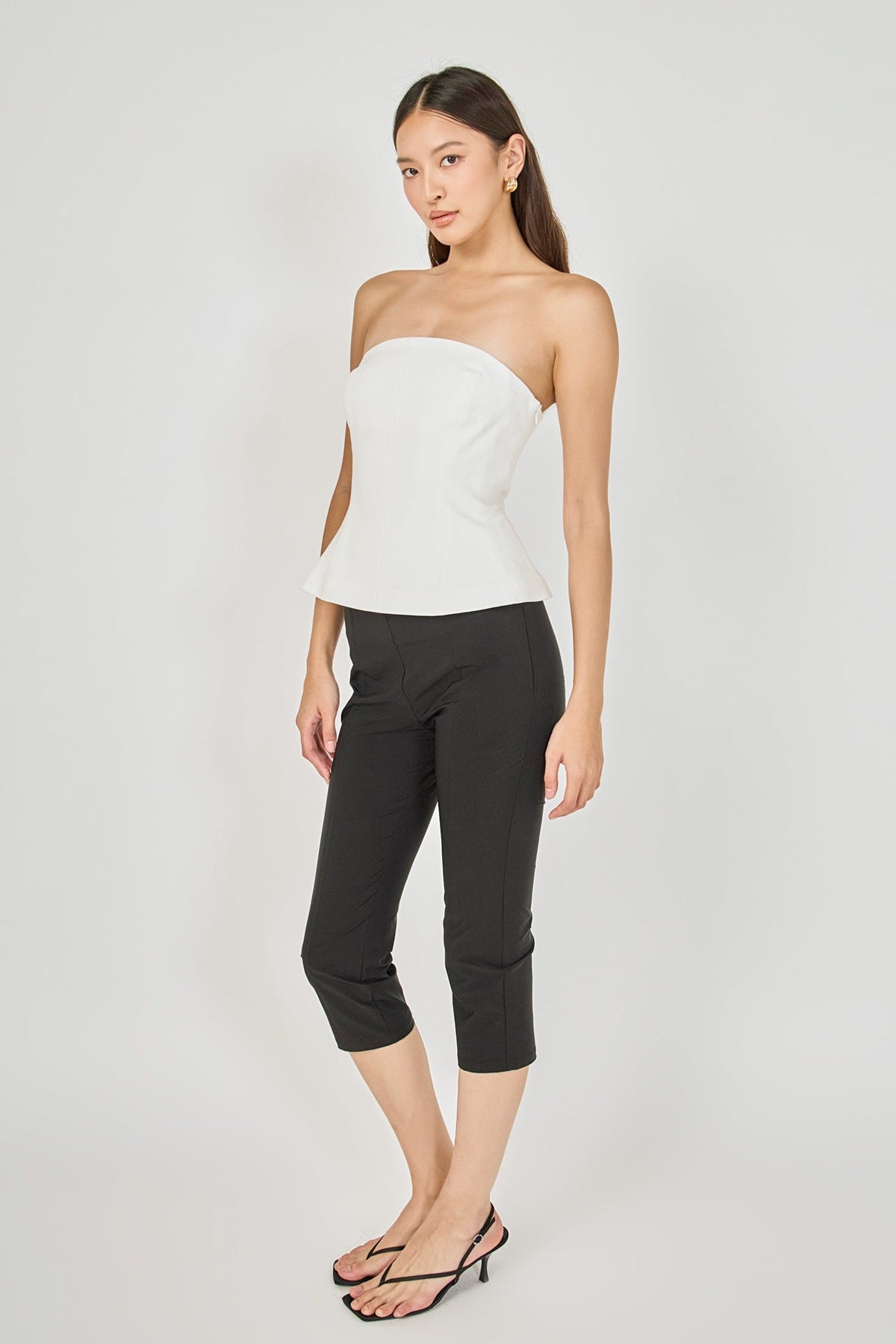 Endless Rose Customer Favorite | Strapless Paneled Peplum Top