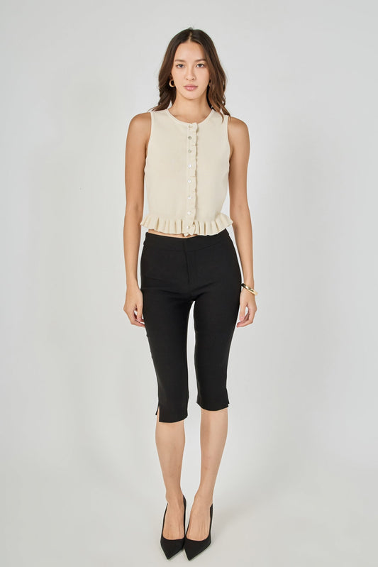 Endless Rose Trending | Ruffle Trim Knit Vest