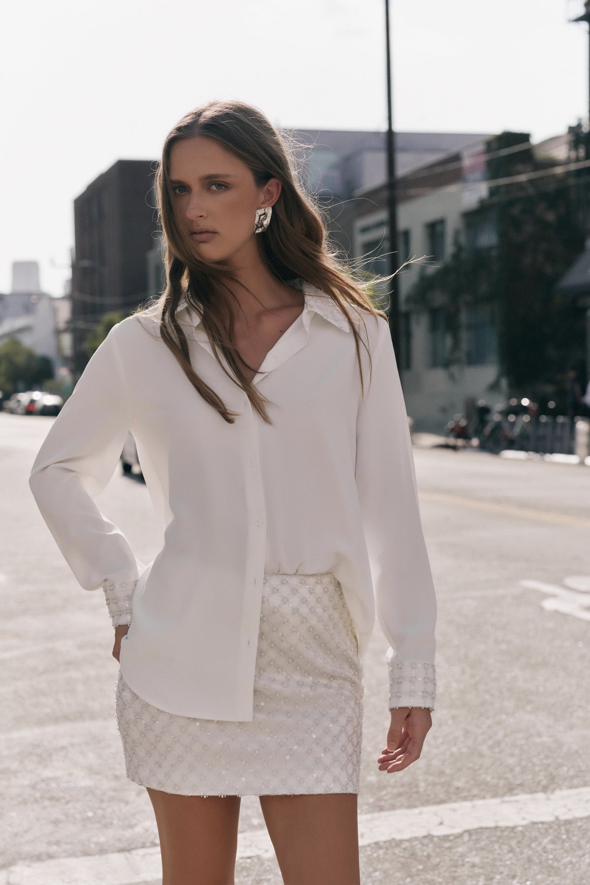 Endless Rose Trusted | Pearl Embellished Mini Skirt
