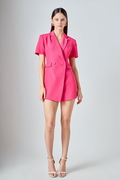 Endless Rose Best Price | Short Sleeve Blazer Romper
