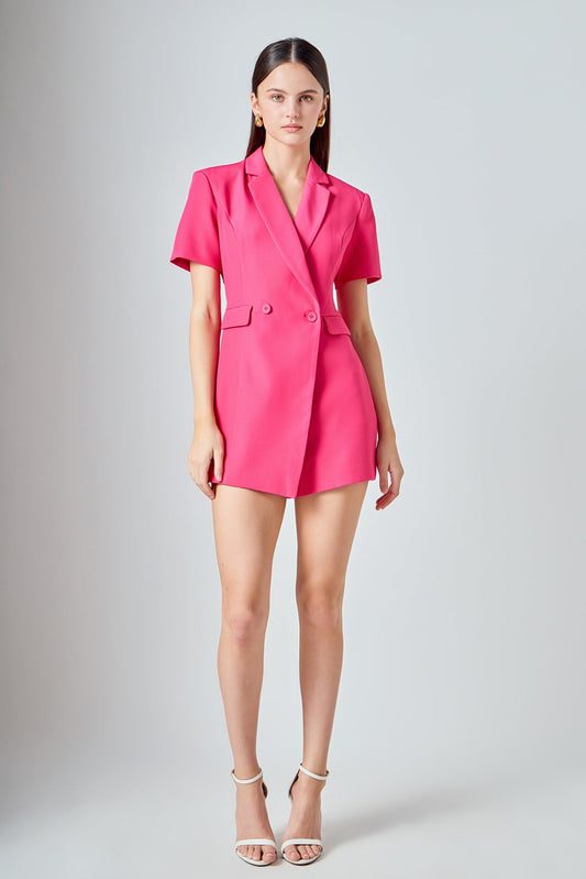 Endless Rose Best Price | Short Sleeve Blazer Romper