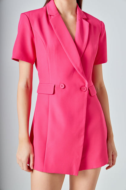 Endless Rose Best Price | Short Sleeve Blazer Romper
